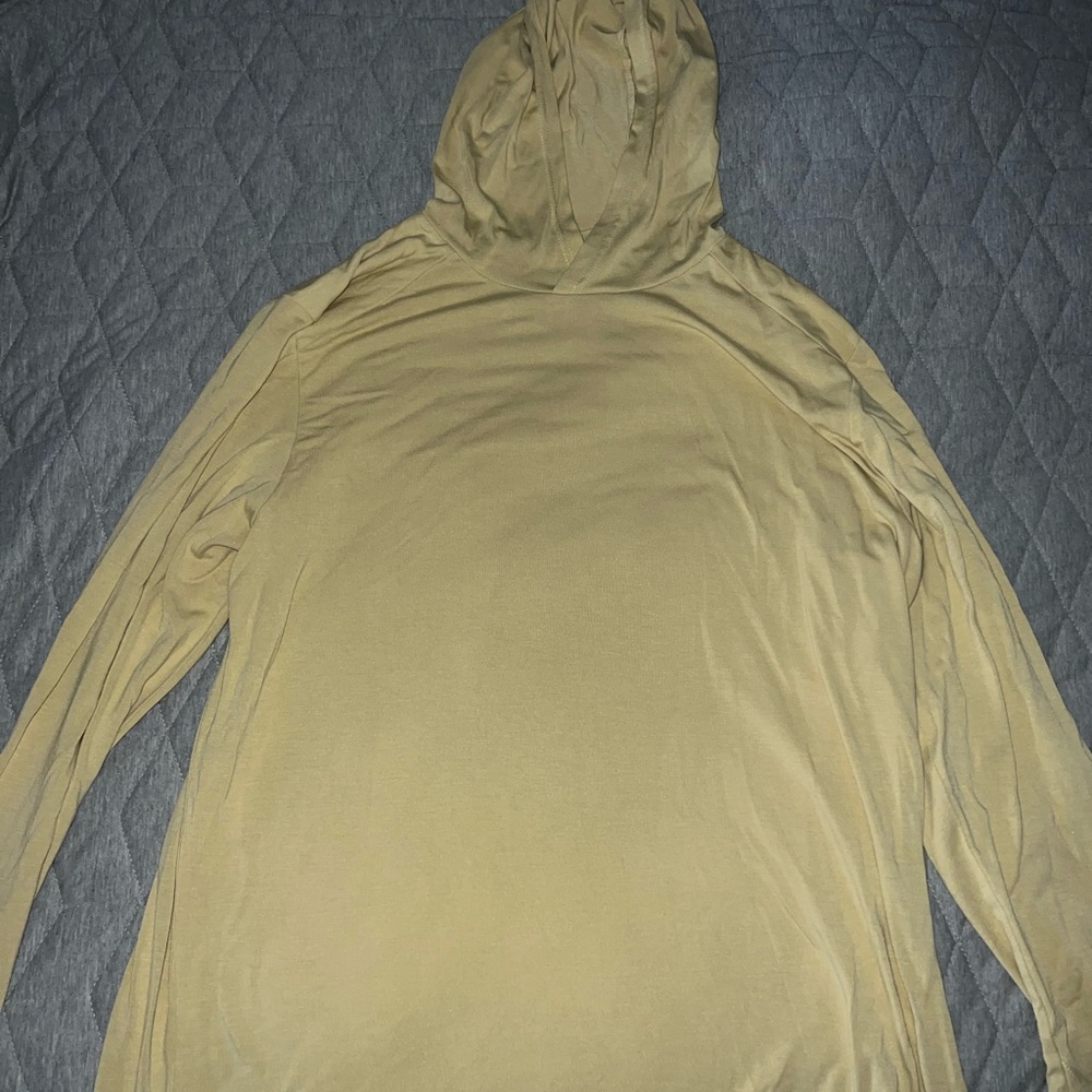 Men’s Free Fly Apparel Yellow Hooded Long-Sleeve Pullover, Size M